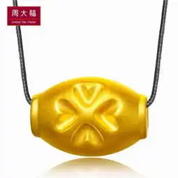  周大福幸运四叶草转运珠黄金吊坠图片