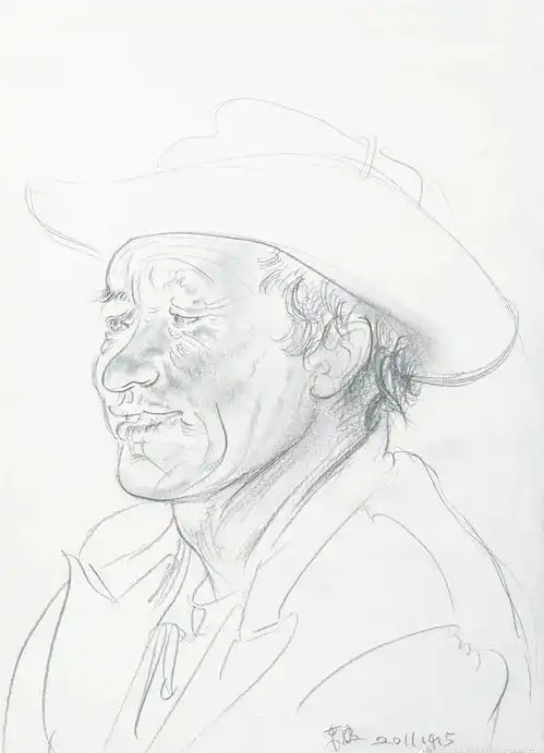  忻东旺线性素描头像