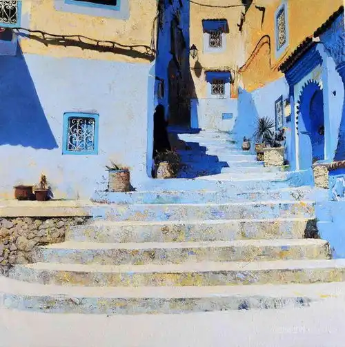  magipuig蓝色系风景油画,极具美感