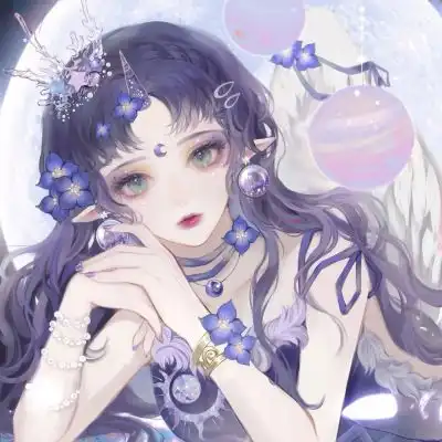 梦幻头像女生蓝紫色系
