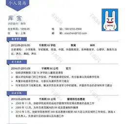  蓝色简约风大学生实习生通用求职简历