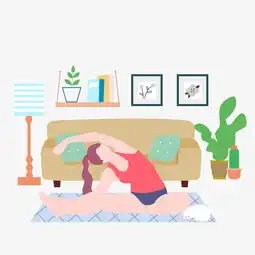  卡通插画风练瑜伽的女子图片素材其他格式下载动漫人物大全