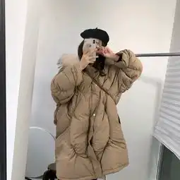  休闲保暖宽松慵懒纯色大口袋洋气减龄时尚潮流韩版羽绒服