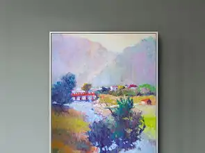  北欧简约手绘抽象山水风景油画现代艺术家居装饰画图片设计素材高清模板下载11.25mb其他大全