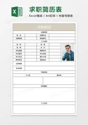  个人求职简历表格excel表格模板个人求职简历表格excel表格模板下载熊猫办公