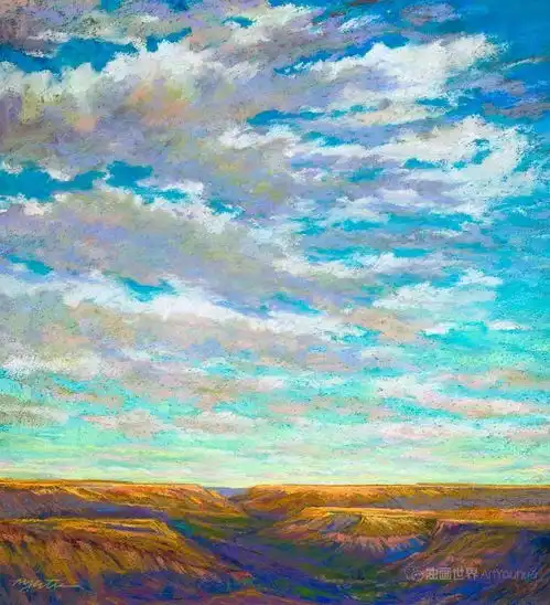  michaeletie绚丽的粉彩风景画