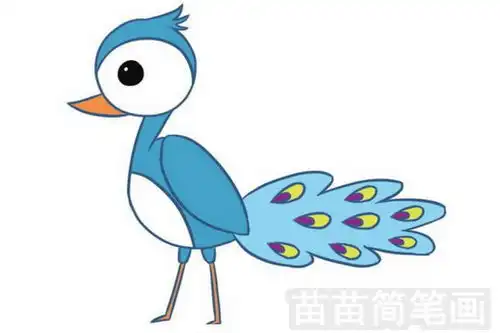 孔雀简笔画怎么画图片大全