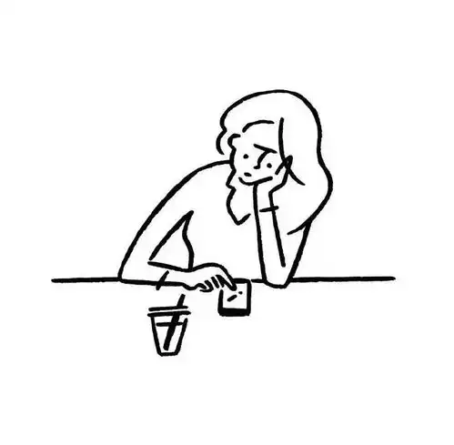 头像简约线条简笔别来无