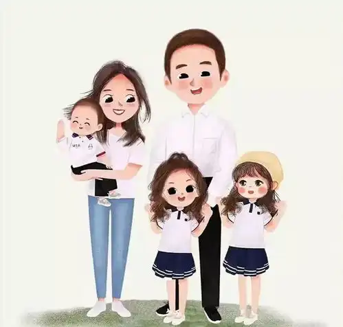  头像来啦亲子头像之四口之家五口之家