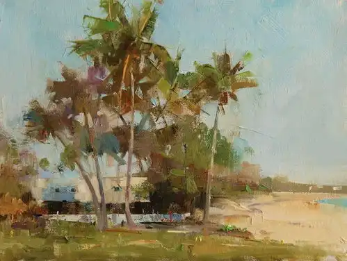  旅美华裔画家黄强的油画作品色彩光感笔触,表现淋漓尽致