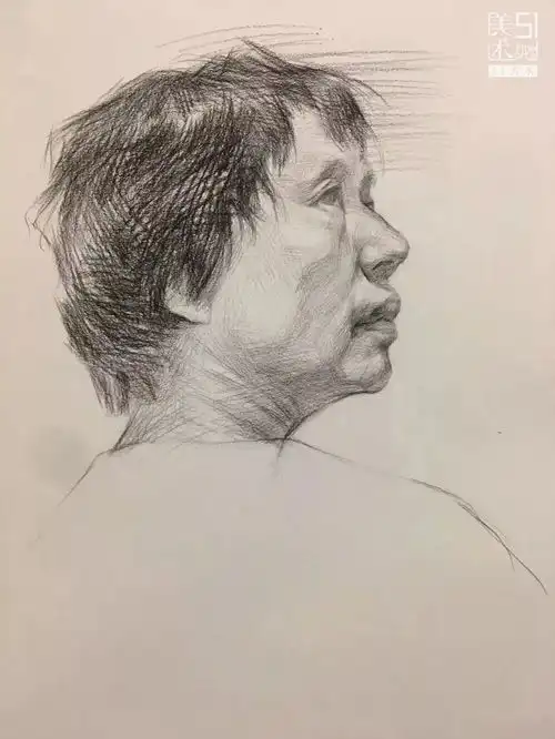 简笔素描头像大写意