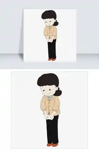  卡通矢量正在做年糕的妈妈女性图片素材ai格式下载动漫人物大全