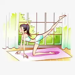  运动瑜伽卡通美女素材图片免费下载高清卡通手绘png千库网图片编号4976716