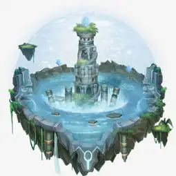  梦幻蓝色浮空岛圆球卡通背景素材图片免费下载高清装饰图案png千库网图片编号3883501