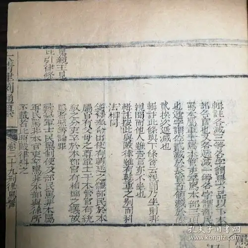  木刻本大清律例通纂卷二十九三十