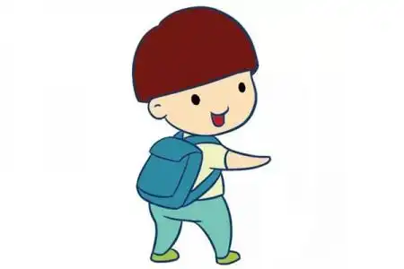  玩滑板的小男孩简笔画