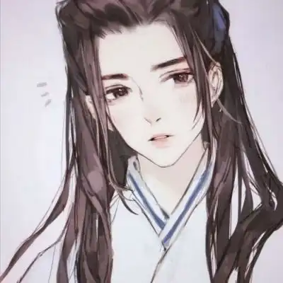 简笔黑白手绘头像古风