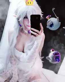  幽灵姬cos美图欣赏白丝美少女乳量不输库巴姬