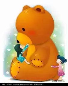  小熊和小女孩插画psd素材免费下载编号452607红动网