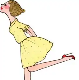  一个黄裙子向左接吻的卡通女头像求情侣头像