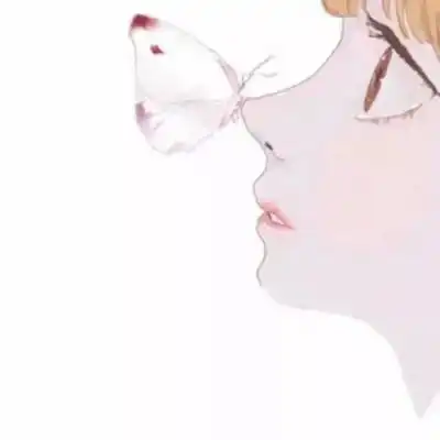  手绘头像女简约文艺彩色手绘女生头像韩版