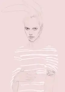  求简笔素描vip,函数看向这里