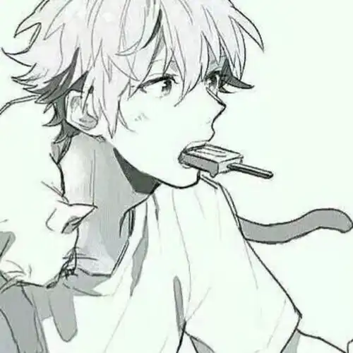  动漫黑白男头像