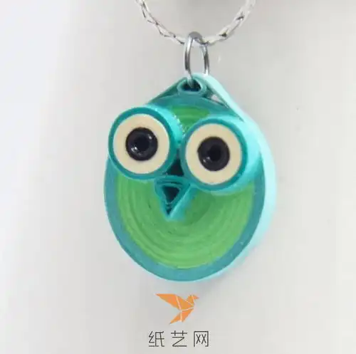  呆萌的手工制作衍纸猫头鹰项链制作教程
