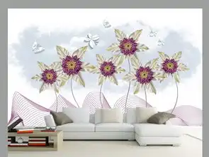  唯美简约手绘花卉立体蝴蝶装饰画背景墙图片素材psd效果图下载现代简约电视背景墙图大全电视背景墙编号17041959