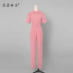  2019夏装新款欧美潮流收腰短袖修身上衣复古高腰无腰结九分小脚裤