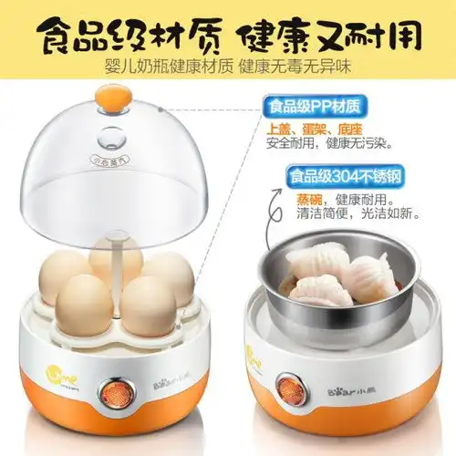  小熊煮蛋器小型家用迷你蒸蛋早餐神器鸡蛋羹机多功能自动断电1人2