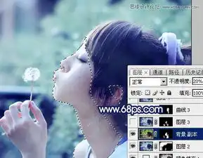  photoshop调出梦幻蓝色效果的外景果子照片