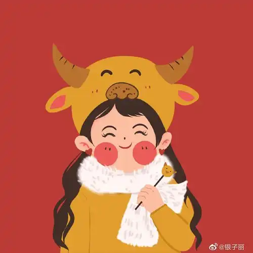 红色微信头像简约干净弟