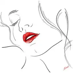  俄罗斯艺术家的极简黑白线描美女人体