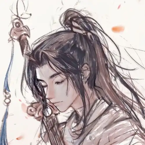 简笔黑白手绘头像王者荣