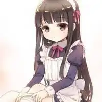  齐刘海卡通女孩头像,大眼睛萌妹子