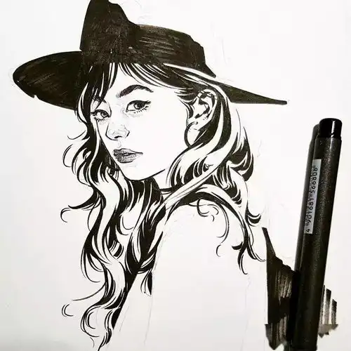  经典手绘寥寥几笔,迷倒一批,这线描真的太绝了,干净利落的线条,临摹一百遍都不会腻动漫