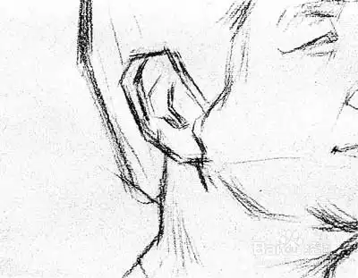  素描头像之侧面女老年作画步骤详解
