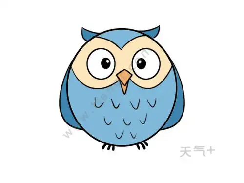  猫头鹰简笔画猫头鹰的简单画法