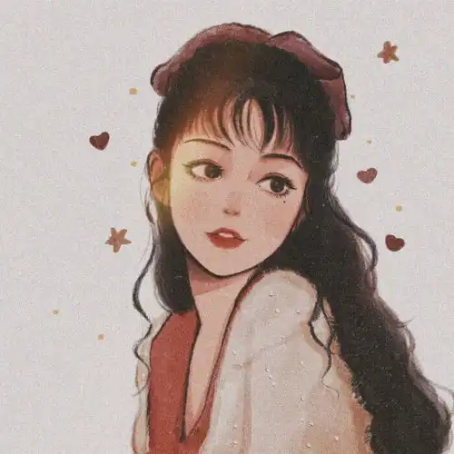  手绘风格女漫头