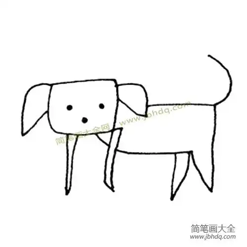  简单线条画小狗