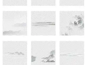  创意古风手绘简笔画水墨山水画免扣背景图片素材模板下载93.30mb其他大全花纹边框