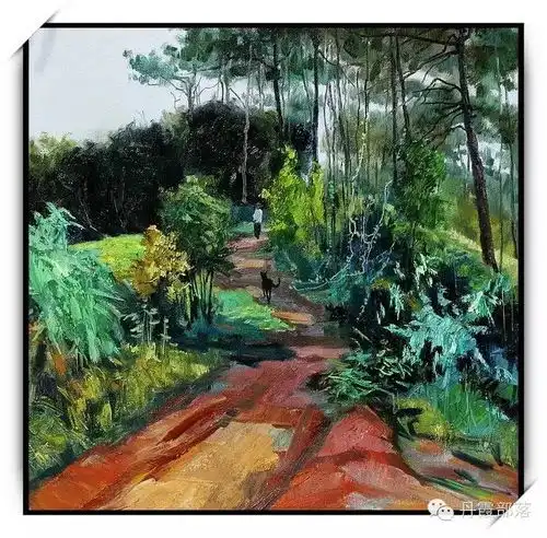  山水牛鼻湾张清小幅风景油画作品