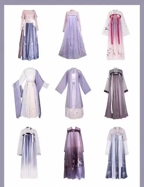  汉服素材古风中国风绘画参考二次元动漫人物角色服装设计