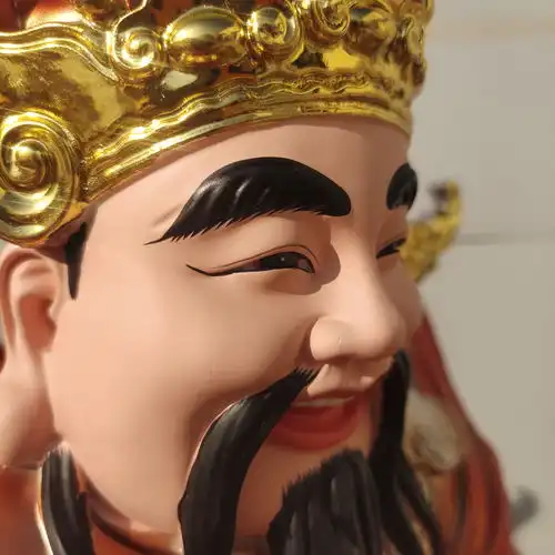  财神爷神像招财居家供奉摆件树脂铜彩店铺公司开业比干文财神