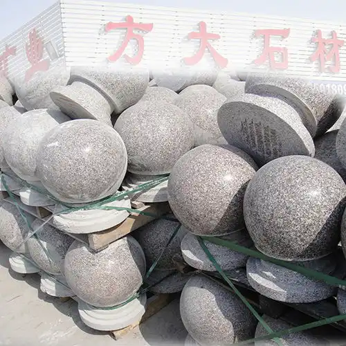  花岗岩挡车石球形挡车石高度75公分花岗岩挡车石价格高清图片高清大图