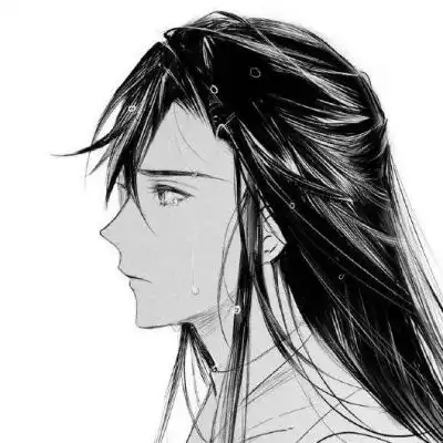  手绘黑白漫动漫男生头像