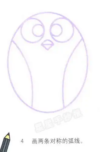  猫头鹰简笔画