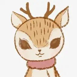  手绘萌萌的小鹿头像插画图片素材其他格式下载动漫人物大全