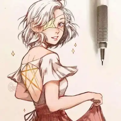  手绘精致女生头像,超级漂亮的眼罩女神来了